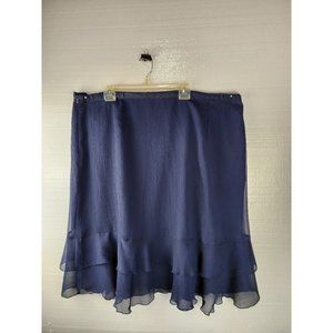 ladies navy blue plus size dress skirt. Size 24 W, W 23 flat L 30" double ruffle